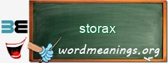 WordMeaning blackboard for storax